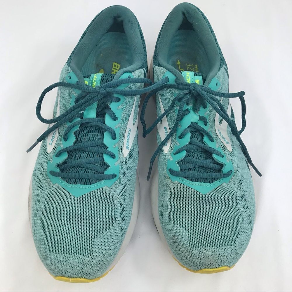 Brooks Launch 6 Teal White Lace Up Athletic Running Shoes